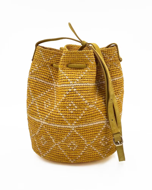Yellow Mirah Namana Raffia Bag