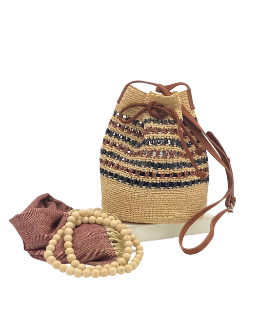 Amber Namana Raffia Bag