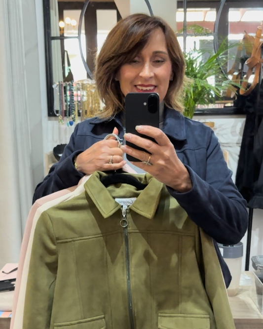 Suede Look Zip Up Jacket ON SALE