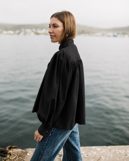 Black Mid Length Scalloped Jacket