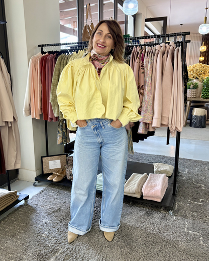 Butter Yellow Mid Length Scalloped Jacket