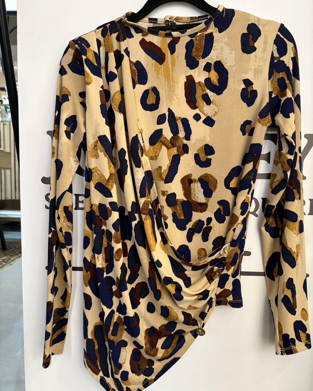 Asymmetrical Top in Animal Print