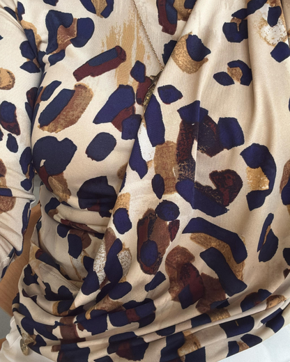 Asymmetrical Top in Animal Print