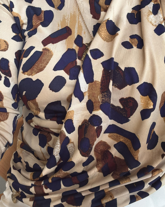 Asymmetrical Top in Animal Print