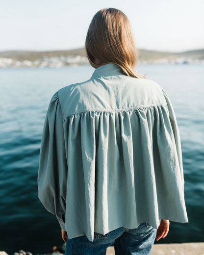 Duck Egg Mid Length Scalloped Jacket