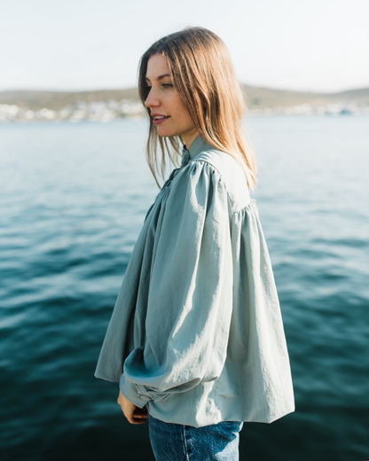 Duck Egg Mid Length Scalloped Jacket