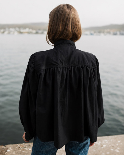 Black Mid Length Scalloped Jacket
