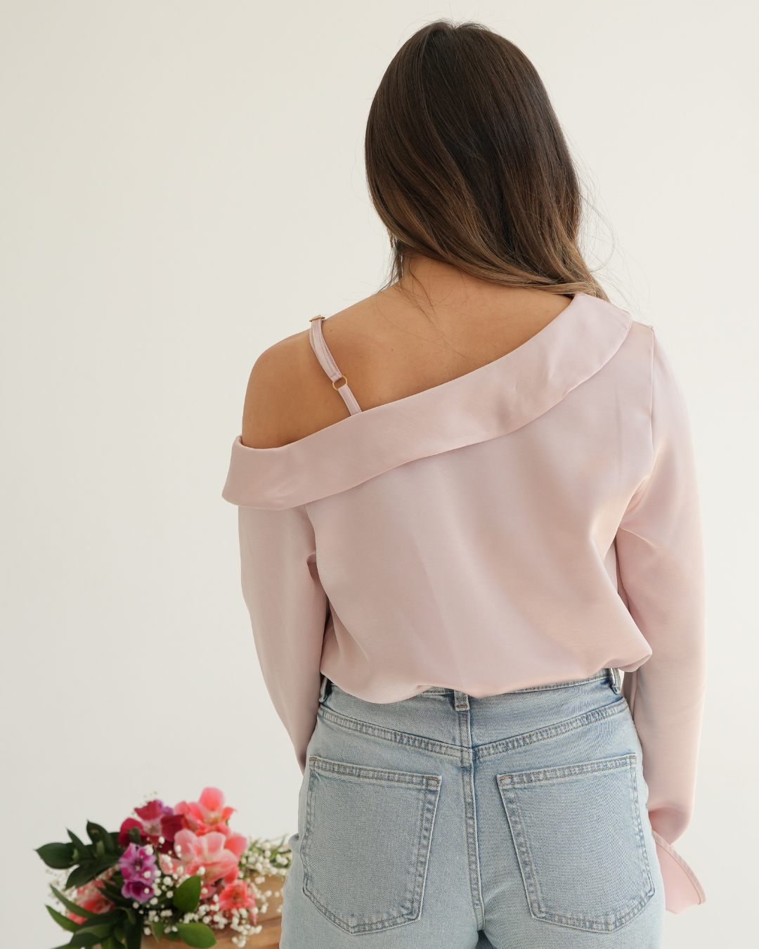Soft Drape Blouse in Light Pink