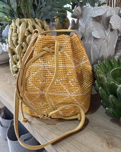 Yellow Mirah Namana Raffia Bag